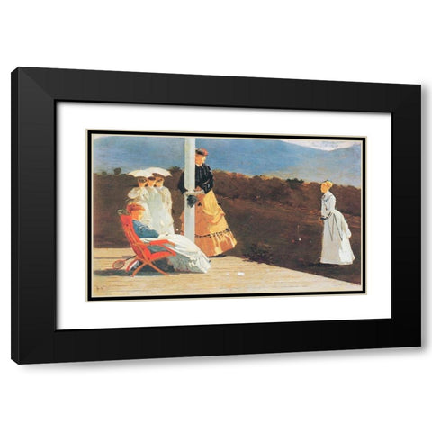 The Croquet Match Black Modern Wood Framed Art Print with Double Matting by Homer, Winslow