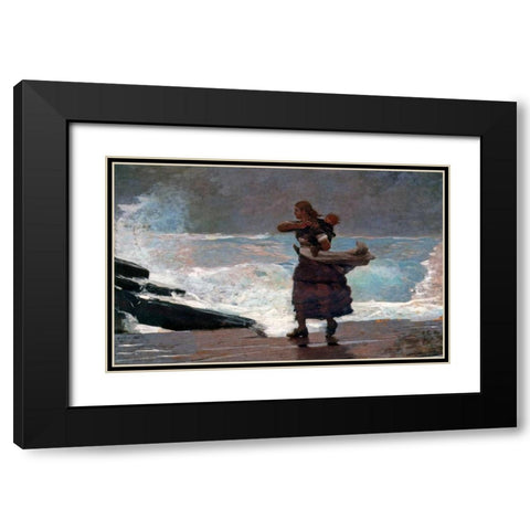 The Gale Black Modern Wood Framed Art Print with Double Matting by Homer, Winslow