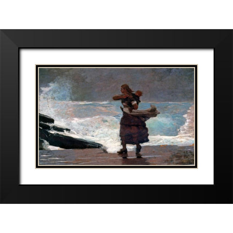 The Gale Black Modern Wood Framed Art Print with Double Matting by Homer, Winslow