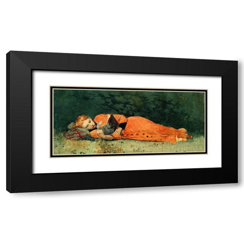 The New Novel Black Modern Wood Framed Art Print with Double Matting by Homer, Winslow
