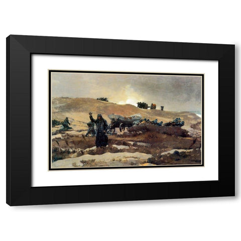 The Wreck Black Modern Wood Framed Art Print with Double Matting by Homer, Winslow