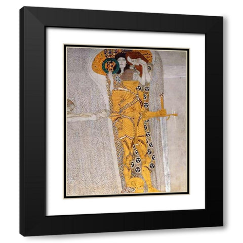Beethoven Frieze (detail 3) Black Modern Wood Framed Art Print with Double Matting by Klimt, Gustav