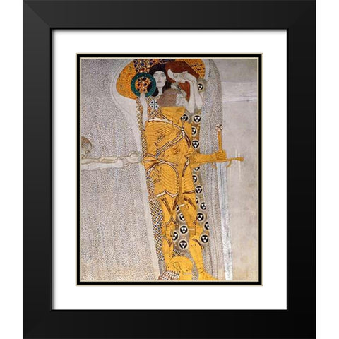 Beethoven Frieze (detail 3) Black Modern Wood Framed Art Print with Double Matting by Klimt, Gustav