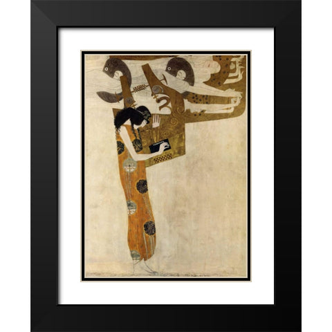 Poesie Black Modern Wood Framed Art Print with Double Matting by Klimt, Gustav