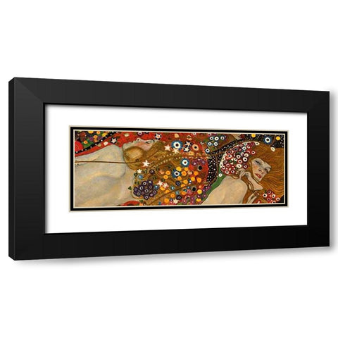 Sea Serpents VII Black Modern Wood Framed Art Print with Double Matting by Klimt, Gustav