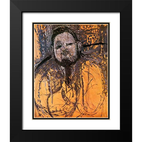 Diego Rivera Black Modern Wood Framed Art Print with Double Matting by Modigliani, Amedeo