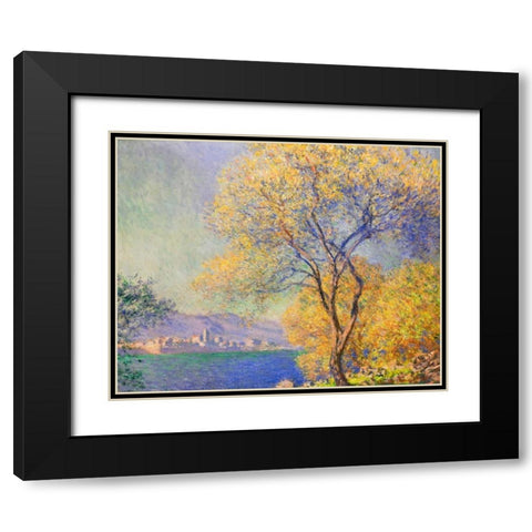 Antibes 1888 Black Modern Wood Framed Art Print with Double Matting by Monet, Claude