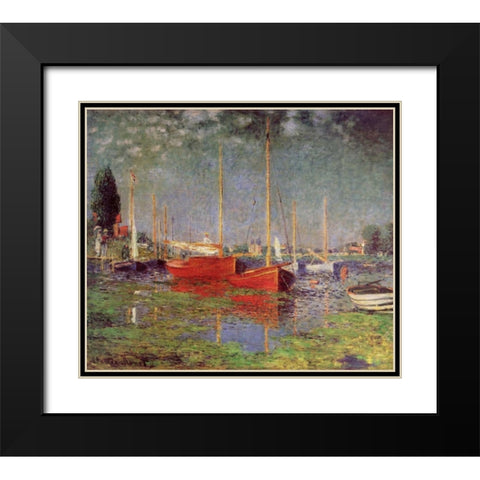 Argenteuil, 1875 Black Modern Wood Framed Art Print with Double Matting by Monet, Claude
