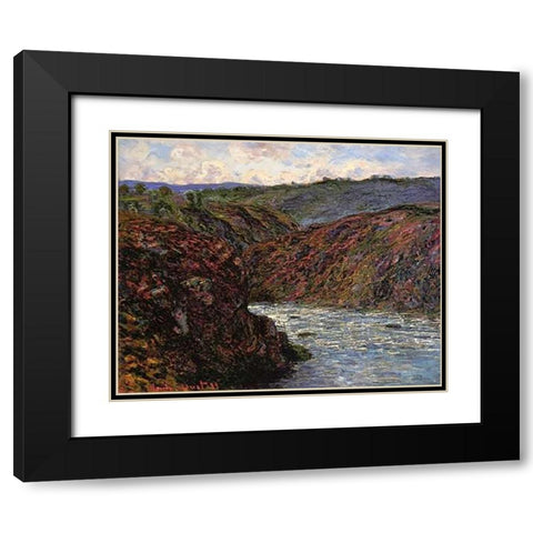 Au Confluent Des Deux Creuse Black Modern Wood Framed Art Print with Double Matting by Monet, Claude