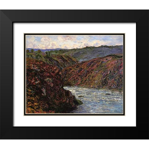 Au Confluent Des Deux Creuse Black Modern Wood Framed Art Print with Double Matting by Monet, Claude