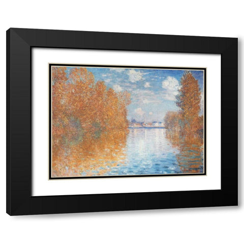 Autumn Effect at Argenteuil, 1873 Black Modern Wood Framed Art Print with Double Matting by Monet, Claude
