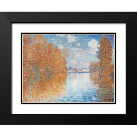 Autumn Effect at Argenteuil, 1873 Black Modern Wood Framed Art Print with Double Matting by Monet, Claude