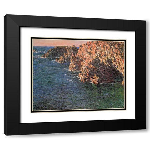 Cave At Port-Domois 1886 Black Modern Wood Framed Art Print with Double Matting by Monet, Claude
