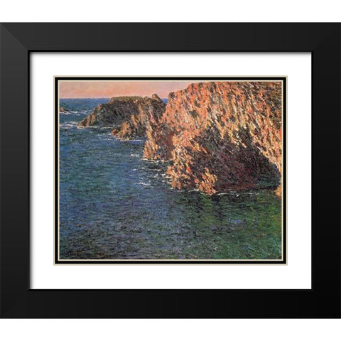 Cave At Port-Domois 1886 Black Modern Wood Framed Art Print with Double Matting by Monet, Claude