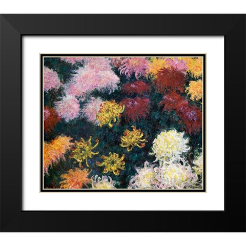 Museumysanthemums Black Modern Wood Framed Art Print with Double Matting by Monet, Claude