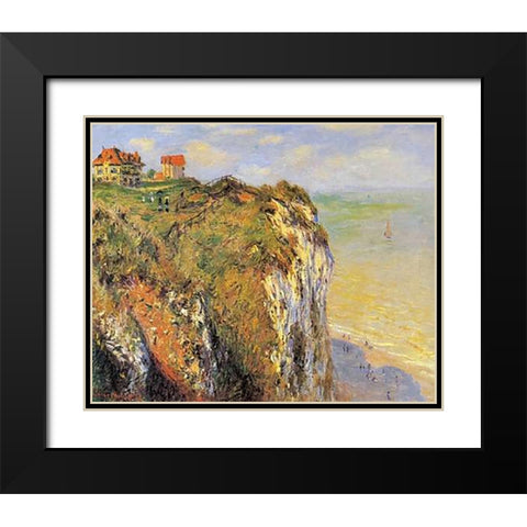 Cilffs At Dieppe 1882 Black Modern Wood Framed Art Print with Double Matting by Monet, Claude