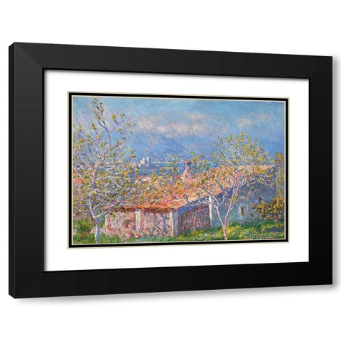 Gardeners House At Antibes Black Modern Wood Framed Art Print with Double Matting by Monet, Claude