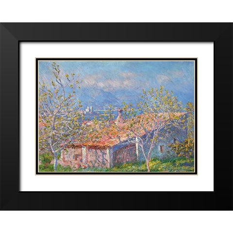 Gardeners House At Antibes Black Modern Wood Framed Art Print with Double Matting by Monet, Claude