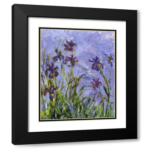 Irises (detail) Black Modern Wood Framed Art Print with Double Matting by Monet, Claude