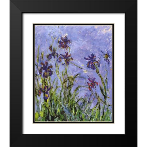Irises (detail) Black Modern Wood Framed Art Print with Double Matting by Monet, Claude