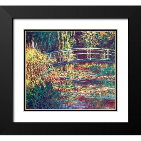 Le Bassin Aux Nympheas Harmonie Rose Black Modern Wood Framed Art Print with Double Matting by Monet, Claude