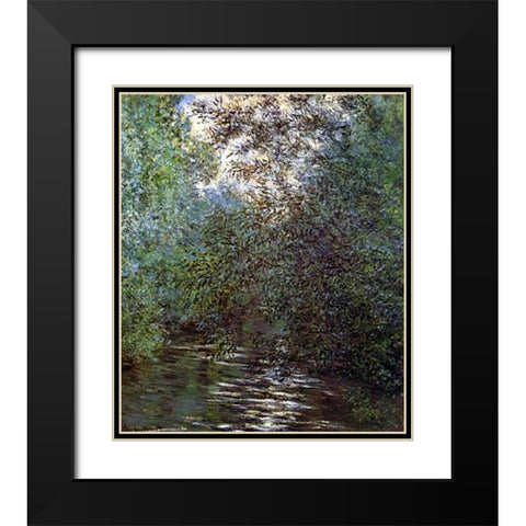 Le Fleuve Aux Saules 1876 Black Modern Wood Framed Art Print with Double Matting by Monet, Claude