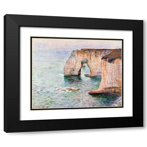 Manne-Porte Etreat Black Modern Wood Framed Art Print with Double Matting by Monet, Claude