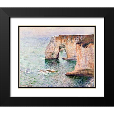 Manne-Porte Etreat Black Modern Wood Framed Art Print with Double Matting by Monet, Claude