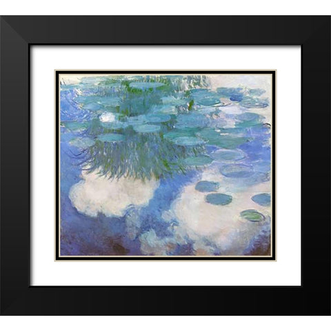 Nympheas 1914 Black Modern Wood Framed Art Print with Double Matting by Monet, Claude