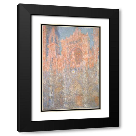 Rouen Cathedral 1892-93 Black Modern Wood Framed Art Print with Double Matting by Monet, Claude