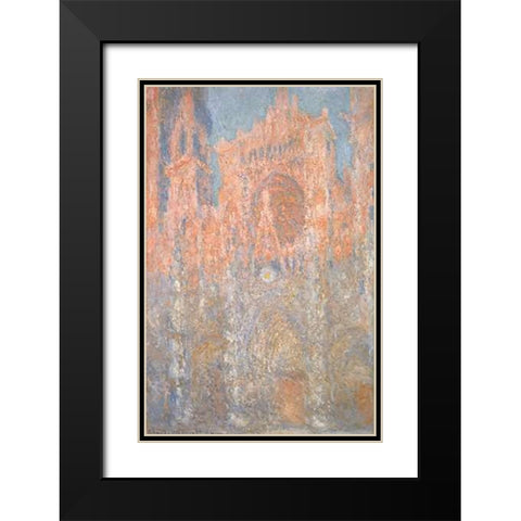 Rouen Cathedral 1892-93 Black Modern Wood Framed Art Print with Double Matting by Monet, Claude