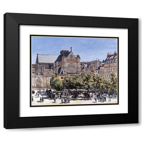 Saint-Germain-LAuxerrois 1866 Black Modern Wood Framed Art Print with Double Matting by Monet, Claude