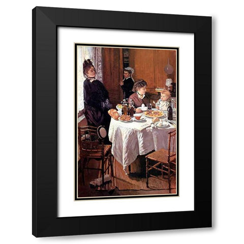 Luncheon (Le dejeuner), 1868 Black Modern Wood Framed Art Print with Double Matting by Monet, Claude