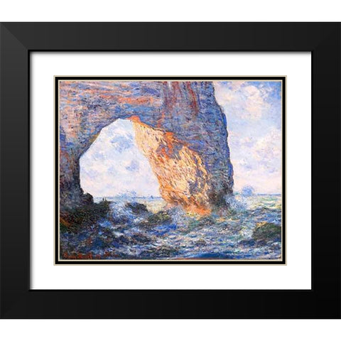 The Manneporte At Etretat 1883 Black Modern Wood Framed Art Print with Double Matting by Monet, Claude