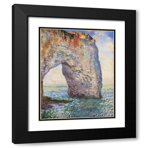 The Manneporte Near Etretat 1886 Black Modern Wood Framed Art Print with Double Matting by Monet, Claude