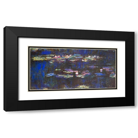 Water Lilies (Detail 2) Black Modern Wood Framed Art Print with Double Matting by Monet, Claude