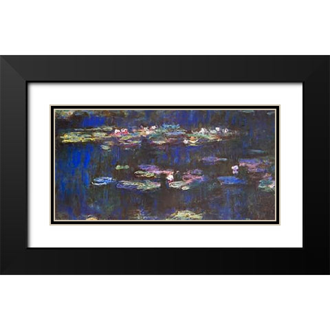 Water Lilies (Detail 2) Black Modern Wood Framed Art Print with Double Matting by Monet, Claude