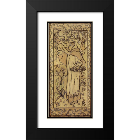 Femme Cueillant Des Pommes Black Modern Wood Framed Art Print with Double Matting by Ranson, Paul