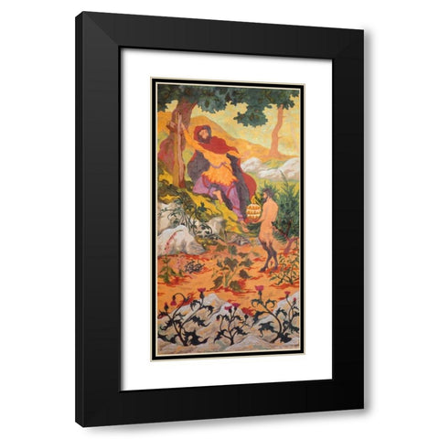 La Tiare Black Modern Wood Framed Art Print with Double Matting by Ranson, Paul