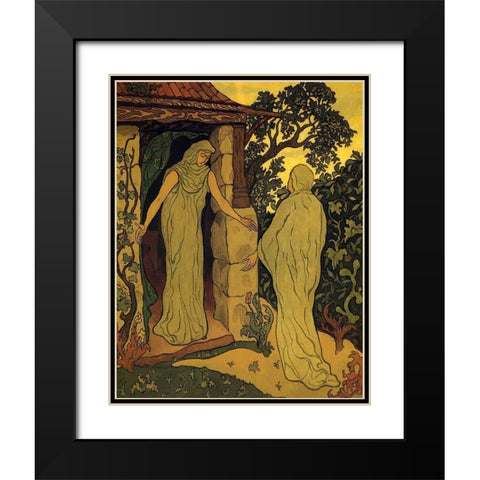 La Visitation Black Modern Wood Framed Art Print with Double Matting by Ranson, Paul