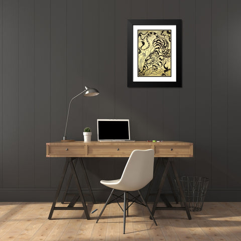 Le Grand Tigre Black Modern Wood Framed Art Print with Double Matting by Ranson, Paul