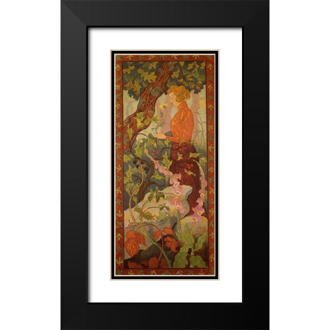 Les Digitales Black Modern Wood Framed Art Print with Double Matting by Ranson, Paul