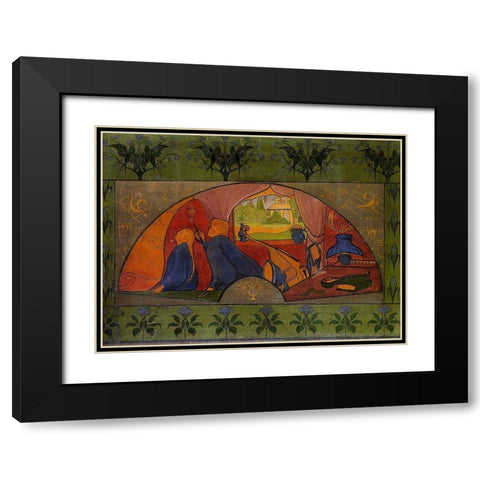 LInitiation Black Modern Wood Framed Art Print with Double Matting by Ranson, Paul