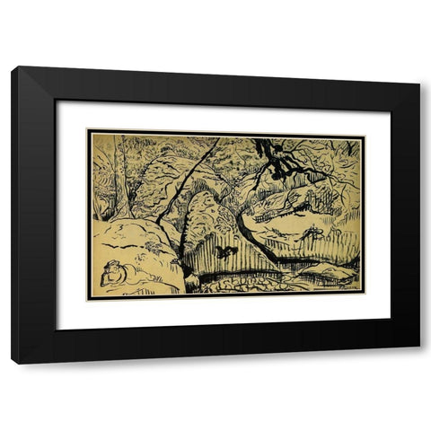 Paysage A Huelgoat Black Modern Wood Framed Art Print with Double Matting by Ranson, Paul