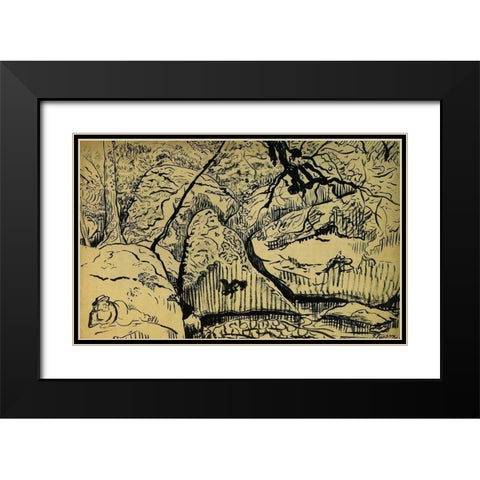 Paysage A Huelgoat Black Modern Wood Framed Art Print with Double Matting by Ranson, Paul