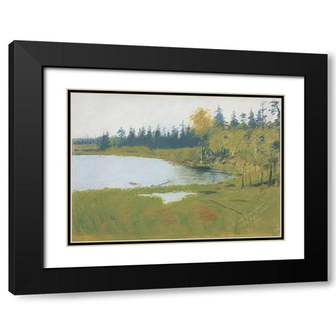 A Grey Day At Ralphs Black Modern Wood Framed Art Print with Double Matting by Remington, Frederic