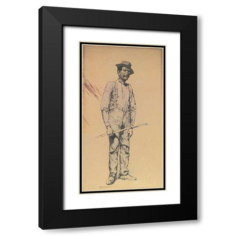 Dan Dunn On His Works Black Modern Wood Framed Art Print with Double Matting by Remington, Frederic