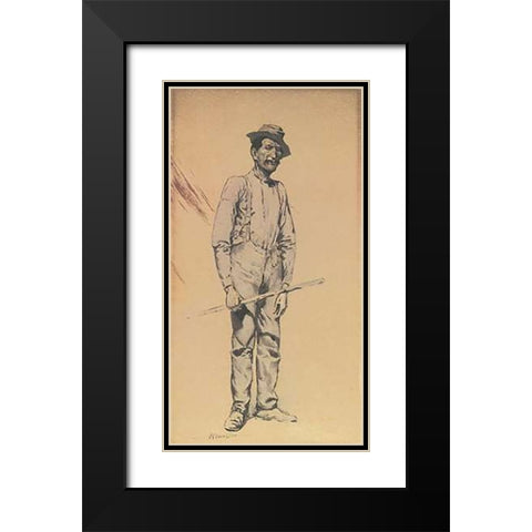 Dan Dunn On His Works Black Modern Wood Framed Art Print with Double Matting by Remington, Frederic