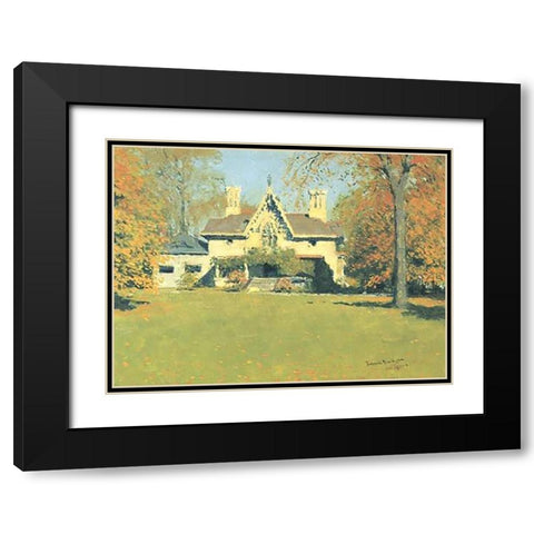 Endion Black Modern Wood Framed Art Print with Double Matting by Remington, Frederic