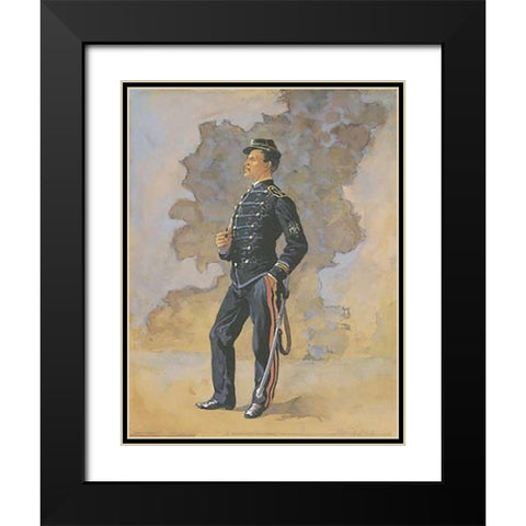 Lieutenant Engineer Battalion Black Modern Wood Framed Art Print with Double Matting by Remington, Frederic